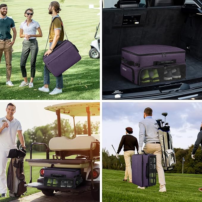 Extra Large Golf Trunk Organizer, Golf Gifts for Men Golfers, 20"x 14"x 10" 2 Layer Golf Trunk Organizer for Car, Water-resistant with Ventilated Compartment for 2 Pair Shoes and More Golf Accessories - Image 7