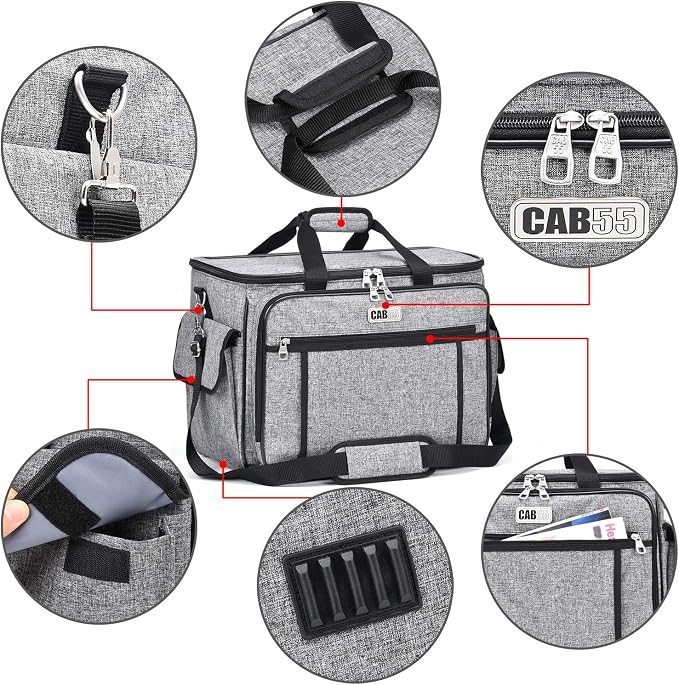 CAB55 Sewing Machine Case - Carrying Bag with Removable Padding, Tote for Machine and Accessories - Image 2
