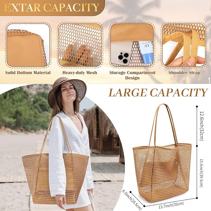 Beferr Mothers Day Beach Gifts Basket for Women, 79" X 83" Beach Blanket Waterproof Sandproof, Beach Mesh Tote Bags, Birthday Baskets for Her Wife Mom Sister Grandma Friend - Image 5