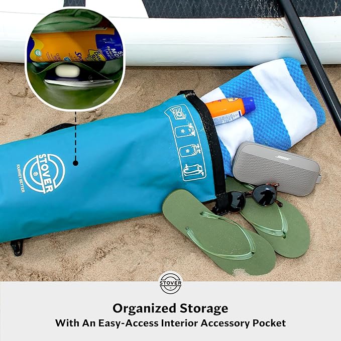STOVER 5/10/25/30/40L Waterproof Dry Bag, Medium Lightweight Roll Top Dry Bag Backpack w/Waterproof Phone Case, Kayaking, Travel, Hiking, Fishing, Tubing, Camping, the Beach, Men/Women (Blue) - Image 4