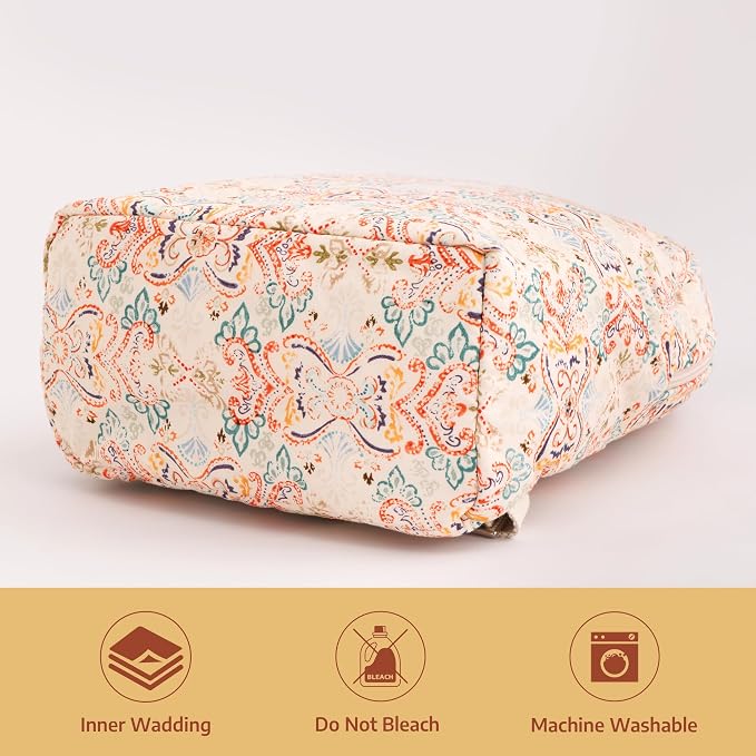 Maison d' Hermine Backpack for Women Men Cotton Shoulder Multipurpose Rucksack with Small Pouch Lightweight Multi Pocket Bag for Travel Work Beach Perfect for Spring Summer (Oris - Beige) - Image 7