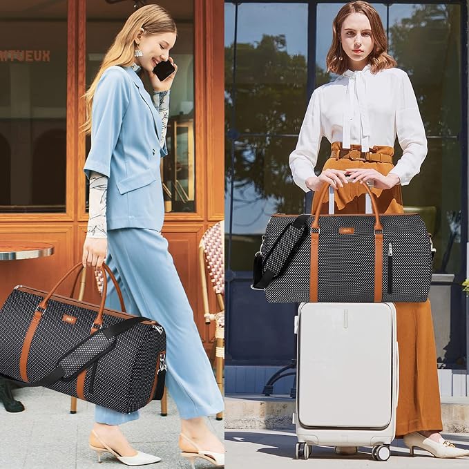 Garment Bag for Travel Convertible Carry On Garment Bag Large Travel Duffel Bags for Women 2 in 1 Hanging Suitcase Suit Travel Bags for Women & Men 3pcs Set - Image 6