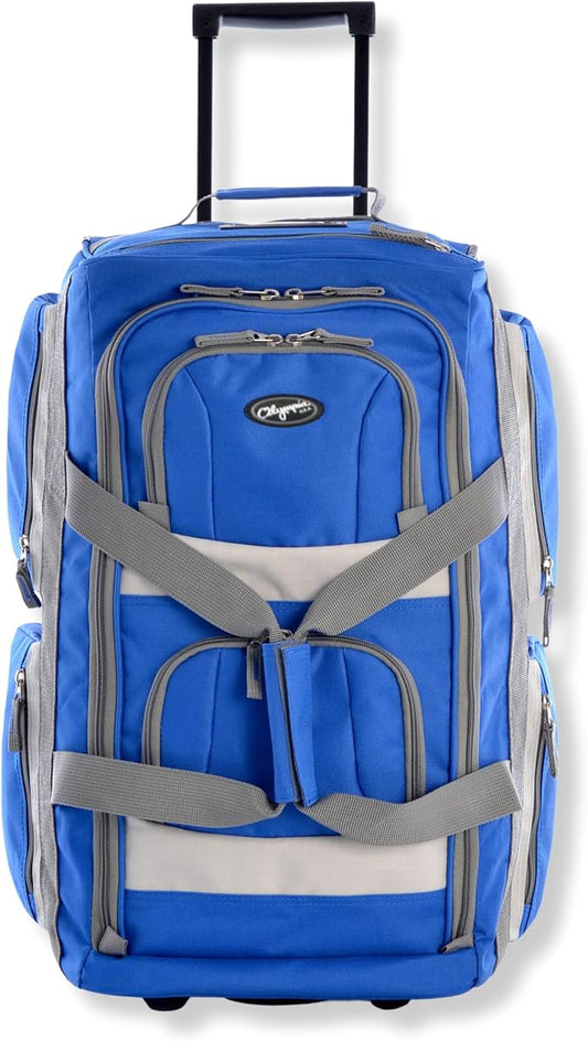 Olympia U.S.A. 29 inch Jumbo Size 8 Pockets Wheeled Rolling Duffel Bag Water Resistant Luggage Lightweight Travel Suitcase with Retractable Handle by OlympiaUSA