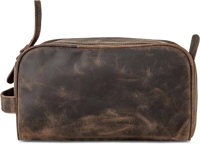 KomalC Travel Toiletry Bag – Premium Leather Dopp Kit for Men & Women with Water-Resistant Lining & Spacious Zippered Organizer - Image 7