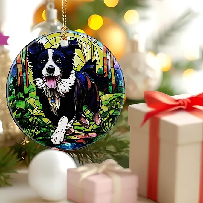 Border Collie Ornament, Dog Christmas Ornament – Christmas Tree Decor, Holiday Decoration, Stocking Stuffer, Festive Gift Idea, Gifts for Dog Lover, Friends, and Family