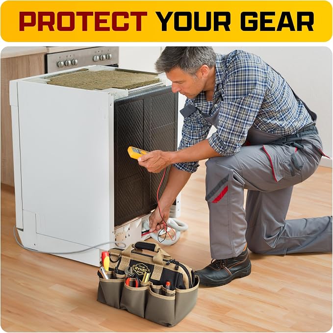 Ryker 14’’ Heavy Duty Tool Bag. Tool Box Organizer for Electrician & Plumber - Image 8