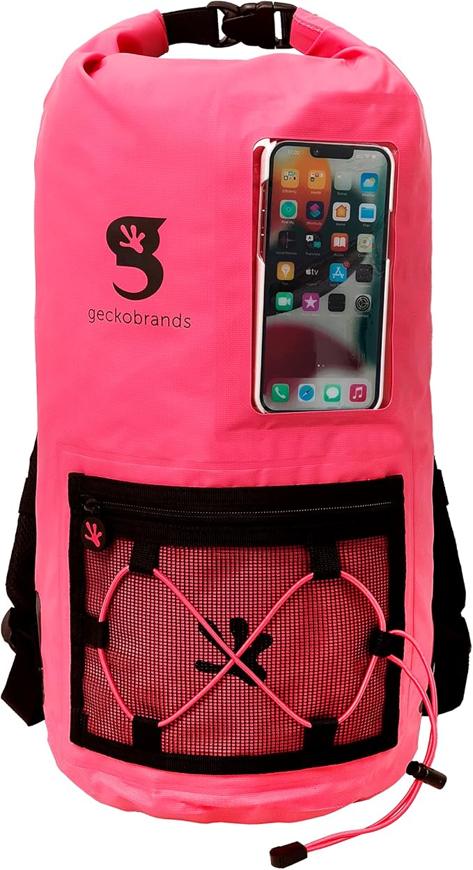 geckobrands Hydroner 20L Waterproof Dry Bag Backpack – Lightweight Roll-Top Bag with Clear Phone Pouch for Outdoor Activities by geckobrands
