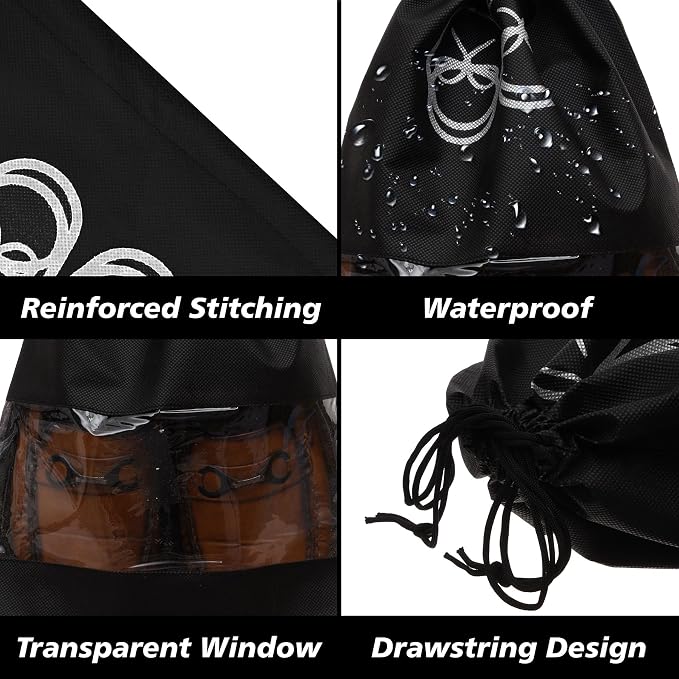 Kuber Industries Shoe Cover | Travel Shoe Storage Bags | Non-Woven Storage Bag | Shoe Cover with Drawstring | Shoe Organizer with Clear window | Pack of 6 | Multi - Image 4