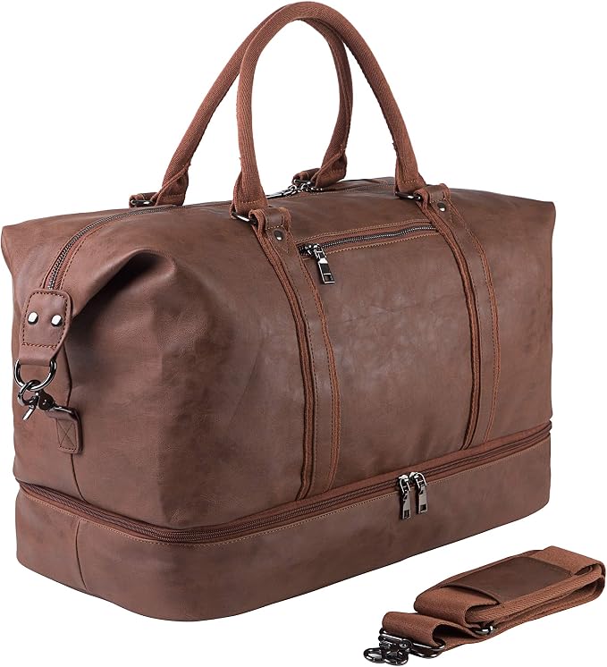 Weekender Overnight Bag Carry On Bag Travel Bag with Shoe Pouch by Seyfocnia