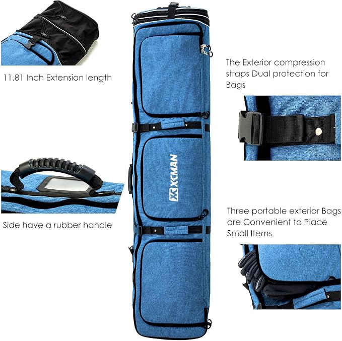 XCMAN Roller Snowboard Bag with Wheels Adjustable Length… - Image 3