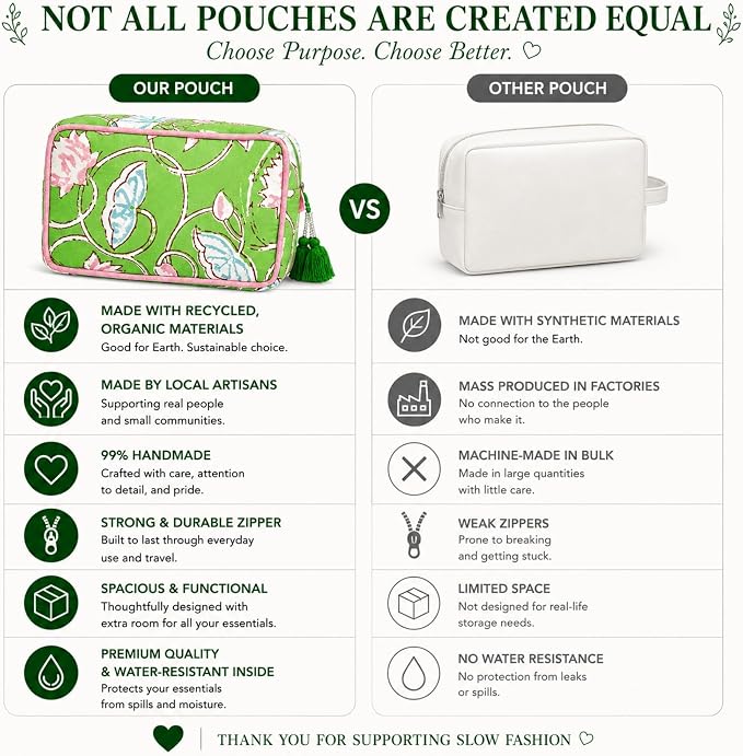 Huar Travel Makeup Bag- Large Capacity Cosmetic Bags for Women - Water Resistance Lining Portable Pouch & Open Toiletry Bag - Perfect Girls Makeup Organizer for Travel Essentials (Lime & Pink Floral) - Image 4