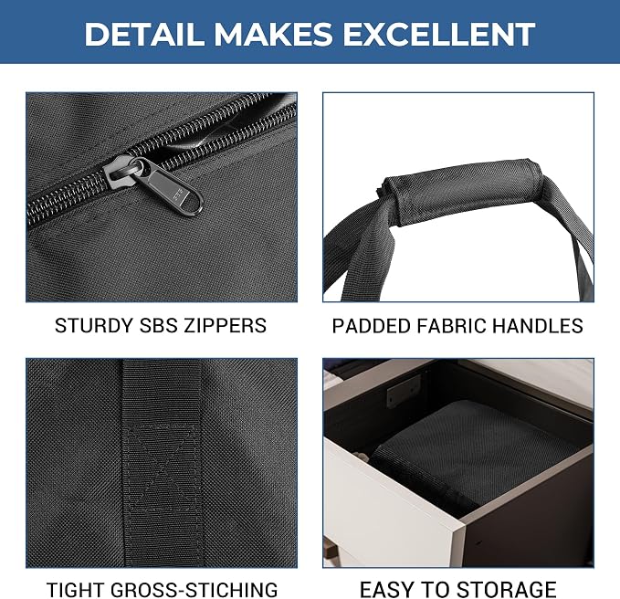 COOLBEBE 60" Sports Duffle Bag - 332L 2PCS Extra Large Travel Duffel Luggage Bag with Upgrade Zipper, Sturdy & Water Resistant Long Duffle Bag for Camping Moving (Black 60inch 2Pack) - Image 3