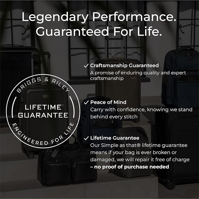 Briggs & Riley 21" Carry-On Wheeled Garment Spinner - Carry On Luggage for Travel, Suitcases with Wheels, Softside Rolling Bag for Men & Women, Built in Hook for Clothes - Baseline Collection, Black - Image 6