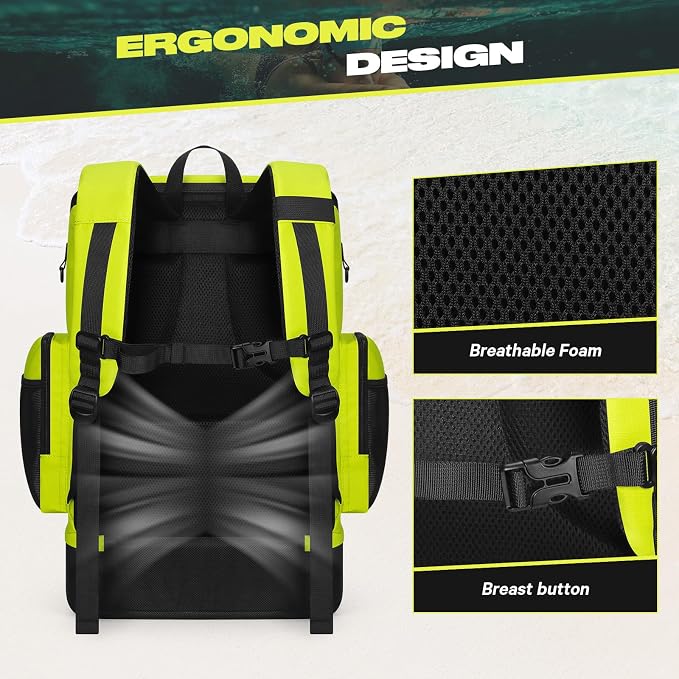 Maelstrom Waterproof Swim Backpack, Gear Sports Bag With Shoe Compartment | 35l Capacity, Durable Polyester, Ergonomic Back Padding, Lightweight. Ideal For Swimming, Snorkeling, Kayaking, Gym, Travel - Image 6