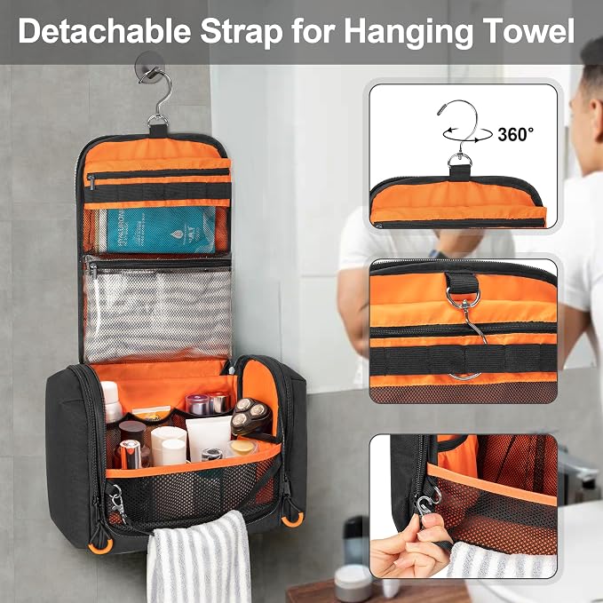 Tactical Toiletry Travel Bag for Men, Dopp Kit Shaving Organizer Case for Toiletries, Shower and Grooming Care Accessories - Image 5