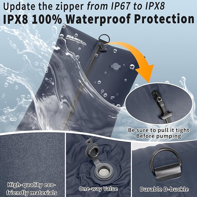 Reusable Vacuum Bags for Travel With Pump,Professional Waterproof IPX8 Zipper Vacuum Compression Bag for Suitcases Backpack,Space Saver Bags Packing Organizers for Clothing Packing(3 Pack,Navy) - Image 7