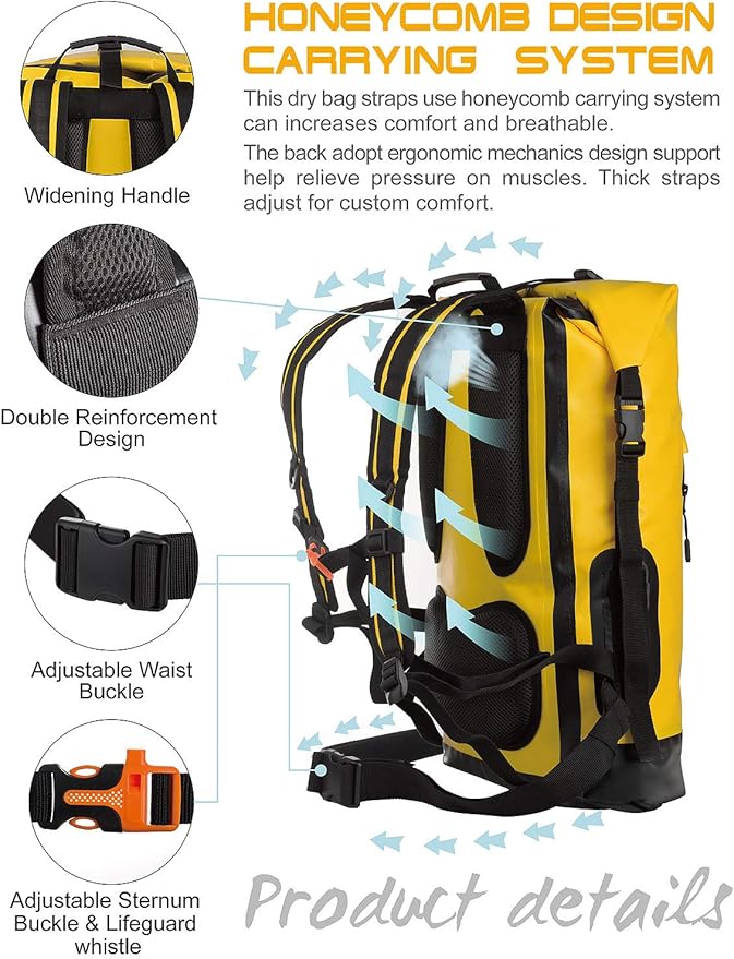 IDRYBAG Waterproof Backpack for Men 20L/30L/40L, Floating Dry Bag Kayak, Dry Backpack Hiking - Image 2