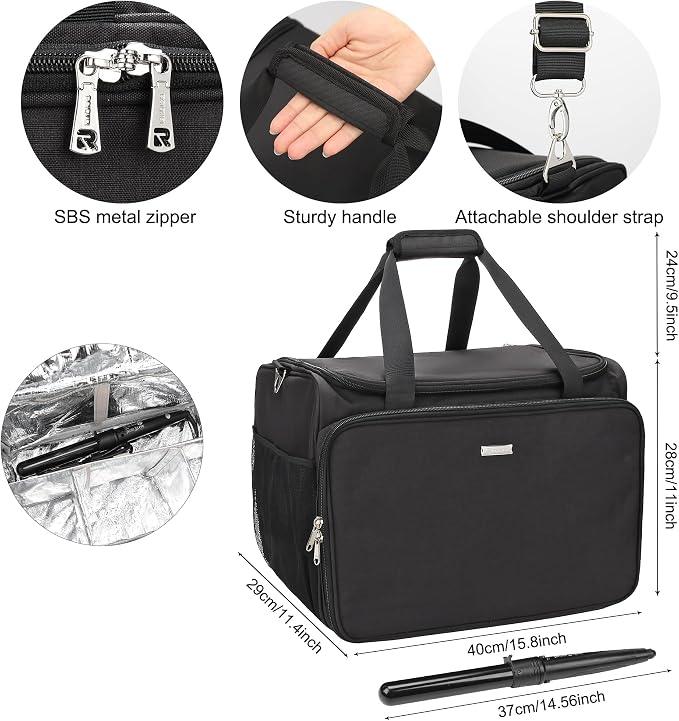 MONSTINA Hairdressing Bag with 4 small bag, Hairstylist Travel Bag, Professional Cosmetics Beauty Hairdresser Bag with Shoulder Strap, Hair Makeup Salon Organizer Bag for Barber Insulation Material - Image 4