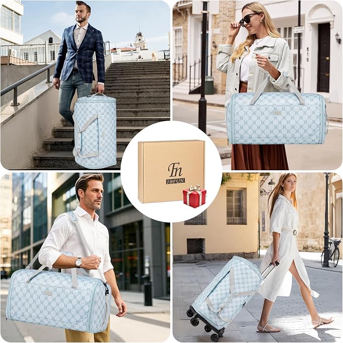 Rolling Garment Bags for Travel - Carry on Convertible Garment Duffle Bags with Wheels for Men Women, 4 in 1 Large Travel Duffel Bags with Shoes Compartment Hanging Suit Dress Weekender Bag 4pcs Set - Image 9