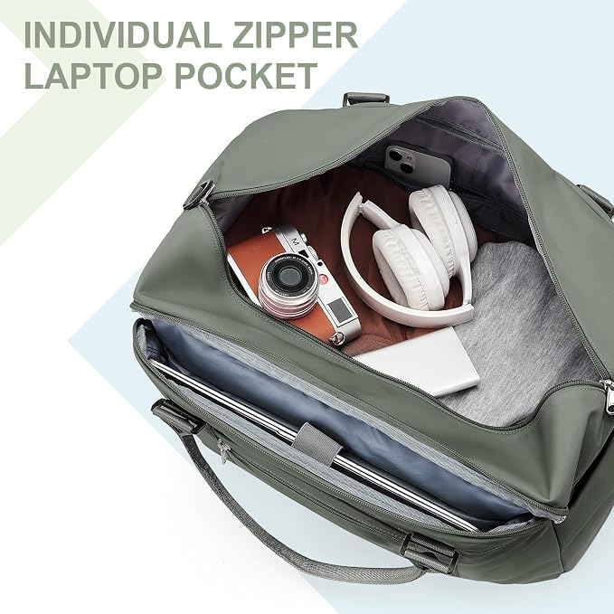 Travel Duffel Bag, Carry On Overnight Weekender Bags for Women | Travel Bag with Wet Pocket & Trolley Sleeve, For Spirit Airlines 18x14x8 Personal Item Bag - Image 5