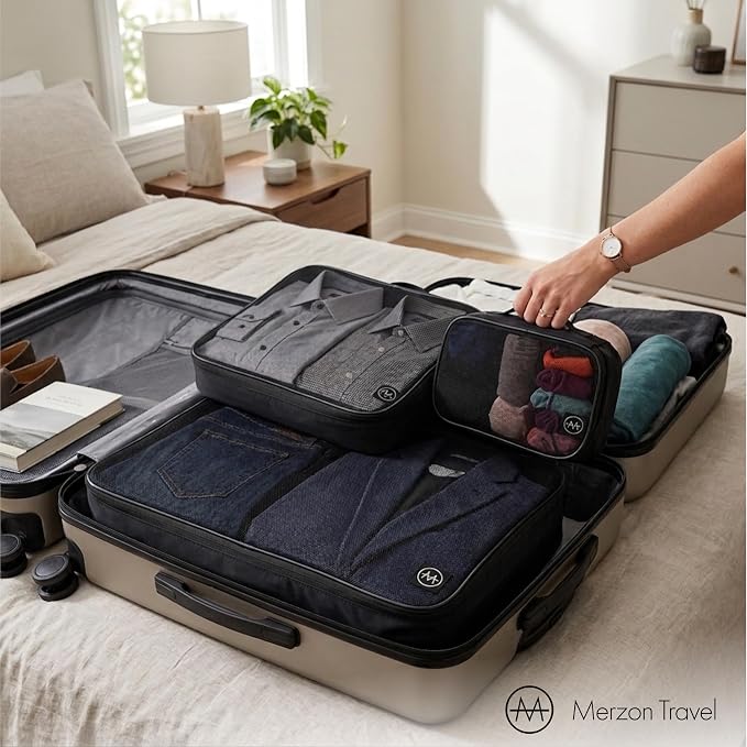 The Packus Cubus from, 3 Piece Packing Cube Set with a 24 Liter Total Capacity, Travel Luggage Organizer for Clothes, Shoes, and Accessories, Made from Sturdy Nylon, PC-511-BLK, Black - Image 8