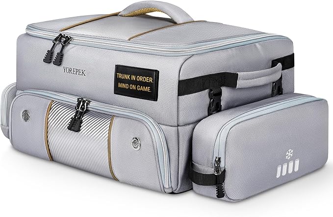 YOREPEK Upgraded Golf Trunk Organizer, Golf Gifts for Men, with Removable Insulated Pouch&Dust-Proof Protective Layer, Multi-Compartment fits 2 Pairs of Shoes, Golf Accessories by YOREPEK