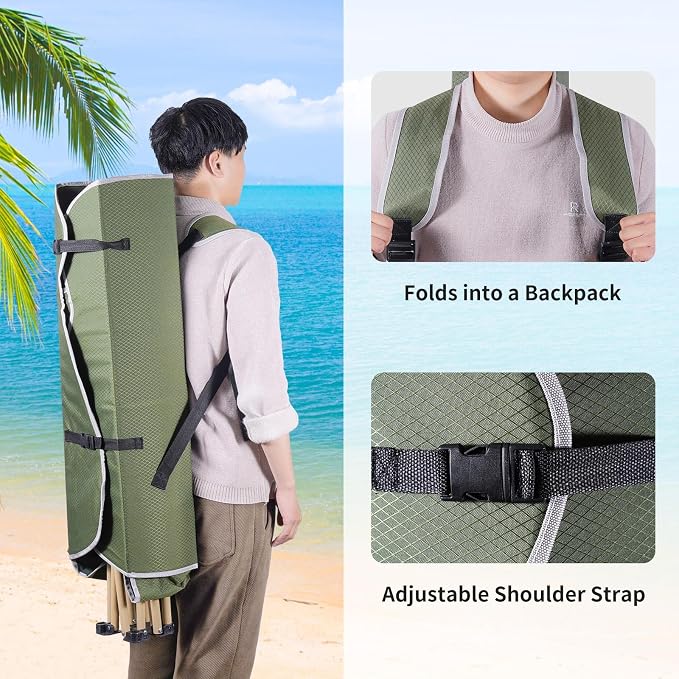 VTOY Portable Camping Chair with Canopy - Folding Chair with Canopy, Durable 600D Oxford Canopy Chair for Camping, Beach, Picnics, Fishing & Sports - Image 7