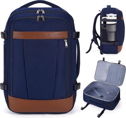 ECOHUB 19" Travel Backpack for Men Women 30L Large Carry-On Backpack with 17.3 In Laptop Compartment,Blue by ECOHUB