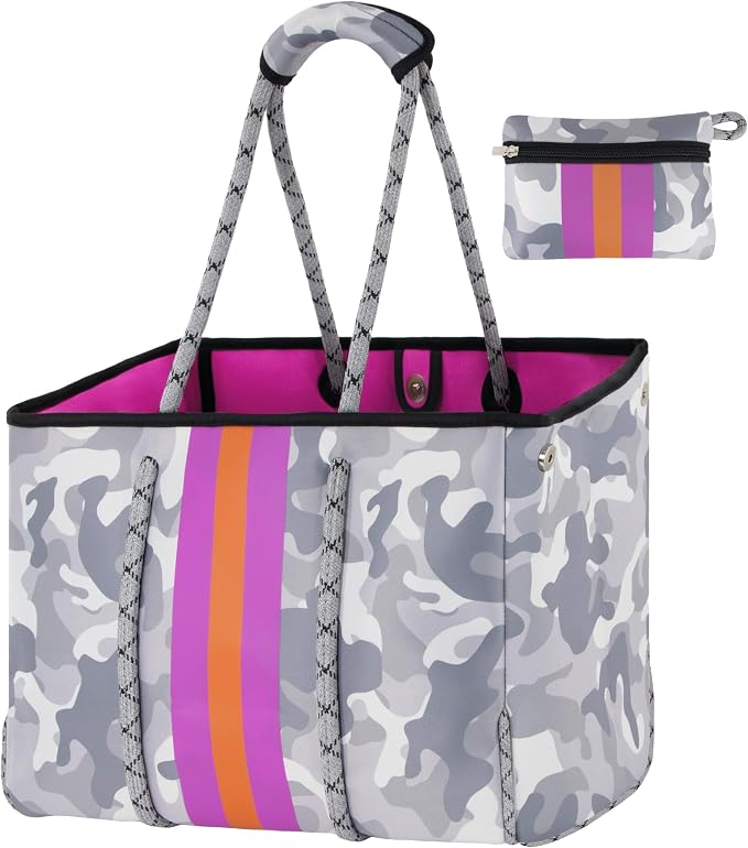 QOGiR Neoprene Multipurpose Beach Bag Tote with Inner Zipper Pocket … … … … by QOGiR