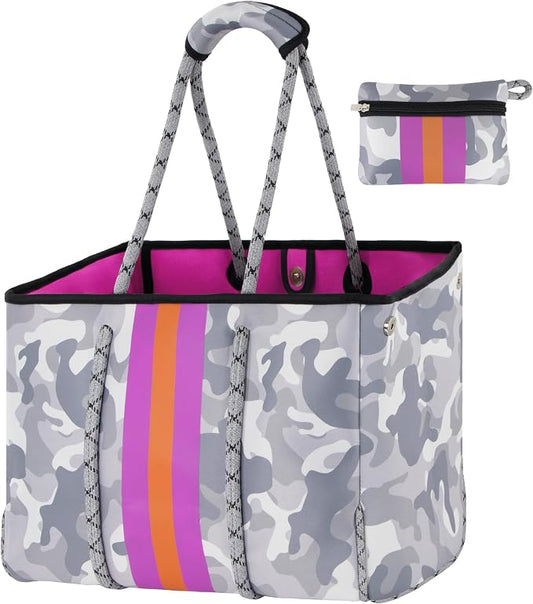 QOGiR Neoprene Multipurpose Beach Bag Tote with Inner Zipper Pocket … … … … by QOGiR
