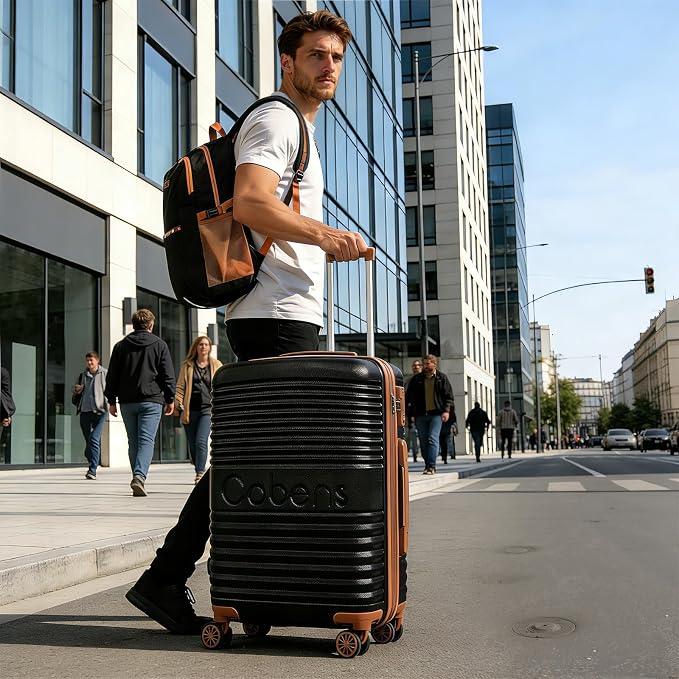 Carry on Luggage 22x14x9 Airline Approved, Suitcases with Wheels Hardshell, Lightweight Hardside Luggage Set with TSA Lock, 20Inch Black Carry on Suitcase - Image 2