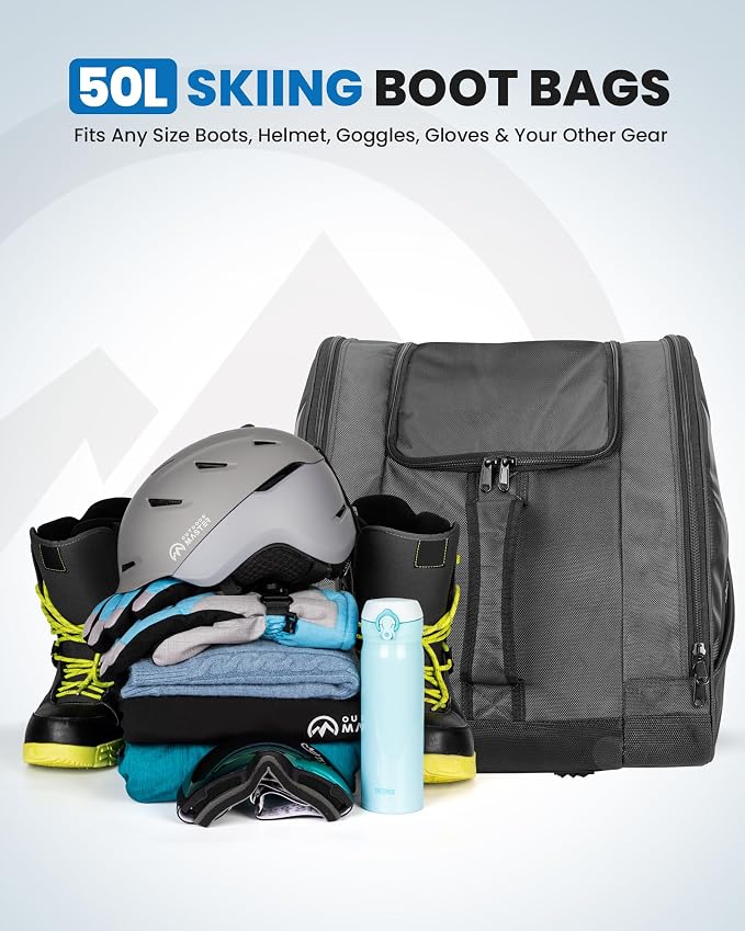 OutdoorMaster Boot Bag - Ski Boots and Snowboard Boots Bag, Excellent for Travel with Waterproof Exterior & Bottom - for Men, Women and Youth - Image 2