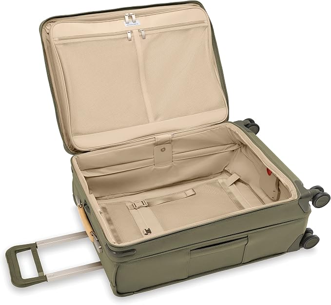 Briggs & Riley 26" Medium Expandable Spinner - Checked Luggage for Travel, Suitcases with Wheels, Softside Rolling Bag for Men & Women, Self-Repairing Zipper - Baseline Collection, Olive - Image 11