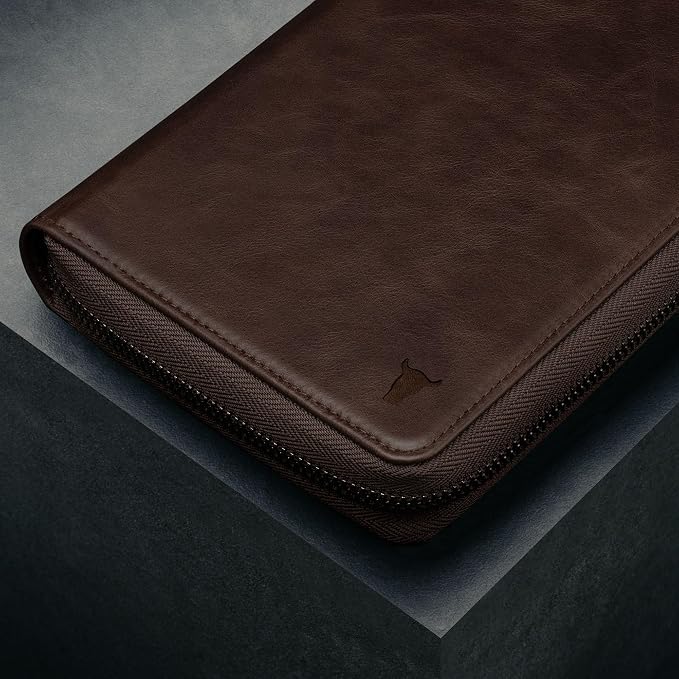 TORRO Premium Leather Family Travel Wallet, RFID Blocking Travel Organizer, Family Passport Holder for 4 Passports, Travel Documents and Cards (Dark Brown) - Image 6