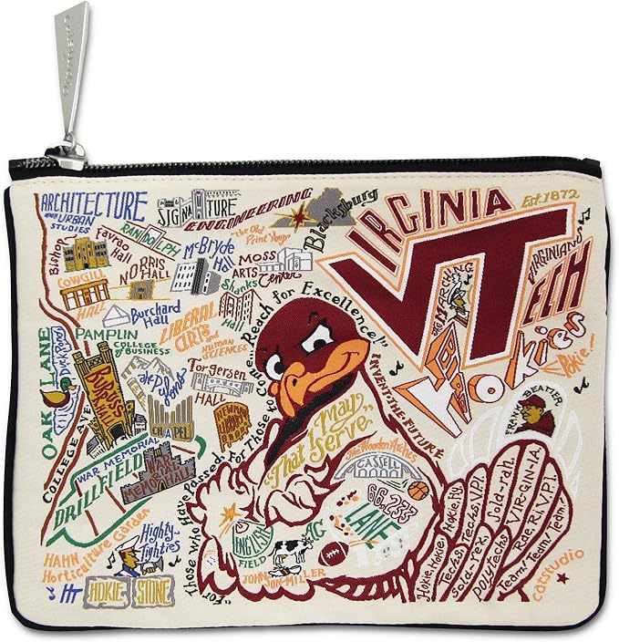 catstudio Virginia Tech Collegiate Zipper Pouch Purse | Holds Your Phone, Coins, Makeup & Tech Tools by catstudio