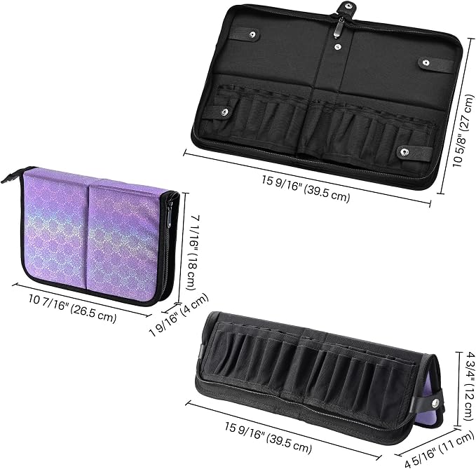 BYOOTIQUE Travel Makeup Brush Bag Foldable Holder Organizer Portable | ArtistPortable Stand-up Cosmetic Bag,Artist Storage with Multiple Pockets,Makeup Artist Brush Organizer - Image 9