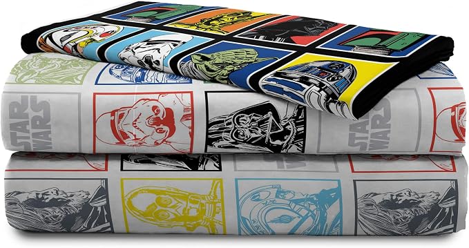 Jay Franco Kids Sheet Set with Fitted, Flat Sheets & Pillow Cover - Ultra-Soft Bedding with Pillowcase for Room Decor, Multi - Star Wars, 3 Piece Twin - Image 7