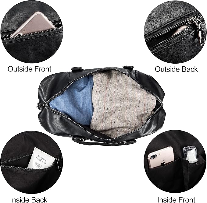 Weekender Overnight Bag Carry On Bag Travel Bag with Shoe Pouch - Image 3