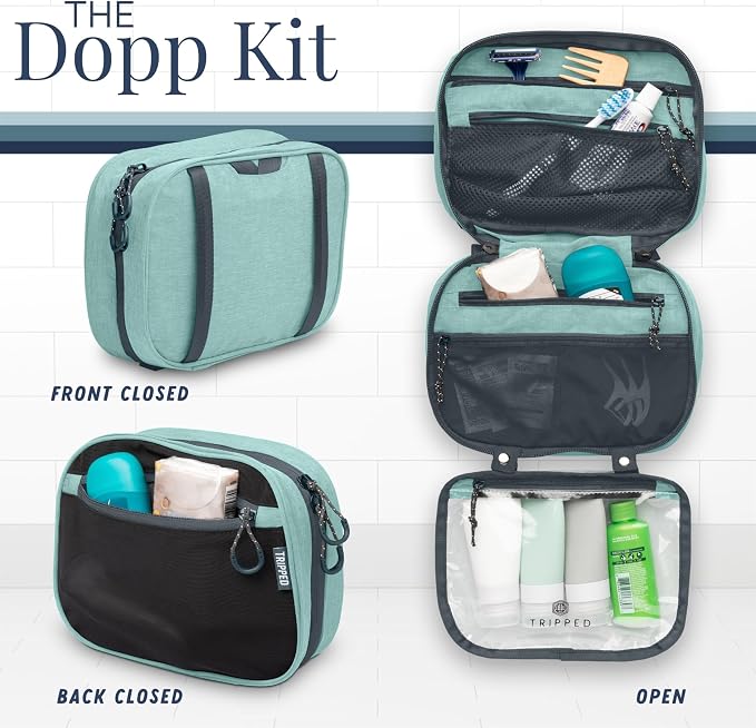 Toiletry Bag Kit 3 Piece Set: Hanging Travel Toiletry Bag + 311 TSA Cosmetic Liquid Bag + Accessory Organizer Pouch - Image 7