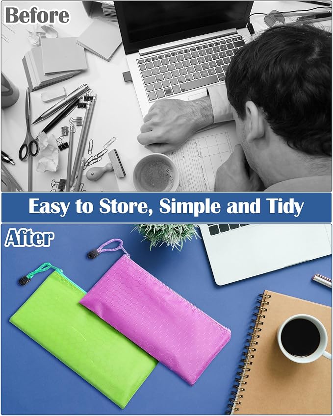 Aliceset 300 Pcs Pencil Pouches Bulk 12 Color A6 Size Small Zipper Pencil Bags Football Pattern Waterproof Bulk Pen Pouches Stationery Storage Bags for Back to College Office Supplies - Image 4