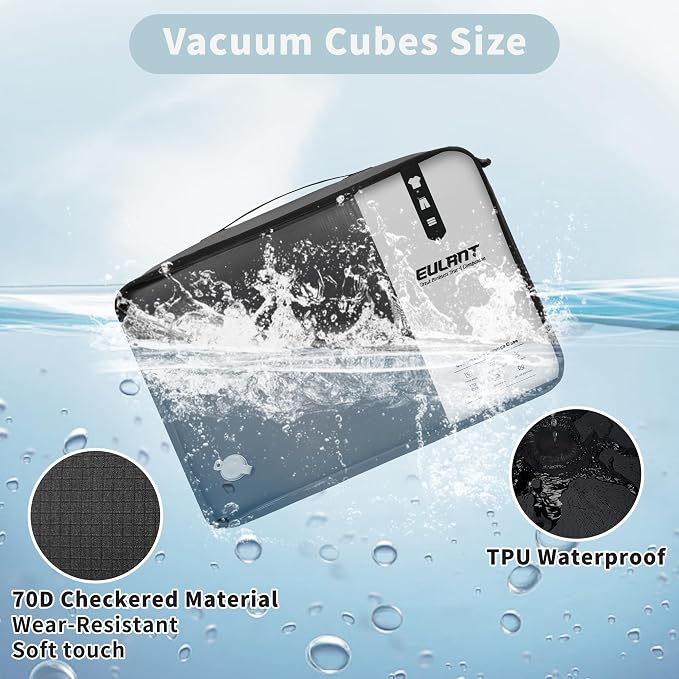 Reusable Compression Small Packing Cubes for Women Underclothes,Professional IP67 Vacuum Bags for Underwear,briefs,Socks etc.Packing Cubes for Suitcases Luggage for Travel Trip(12 inches,No Pump) - Image 3