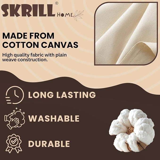 Cotton Canvas Saree Storage Bags | Wardrobe Organizer, Clothes Storage Covers with Zip Closure & Transparent Mesh Net Window, Cotton Organizer | Dress,Saree | Beige – 16 x 14 Inches - Set of 12 - Image 4
