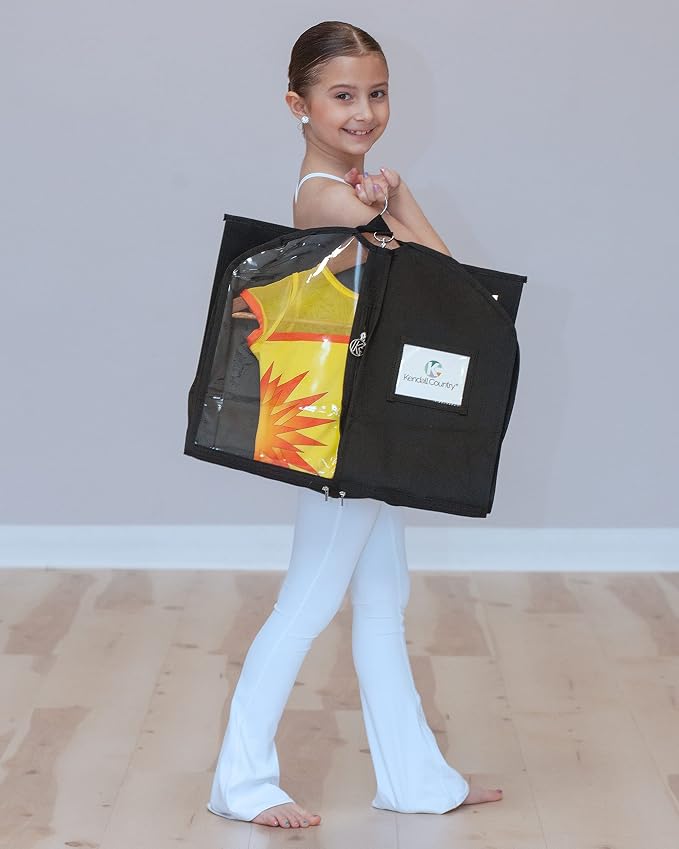 Waterproof Hanging Garment Bag 35 inch Clothes Bag with Gusset, 5 Pockets & Side Zip for Dance Costumes, Theatre, Beauty Pageants & More. Best for younger performers with small costume pieces. - Image 5