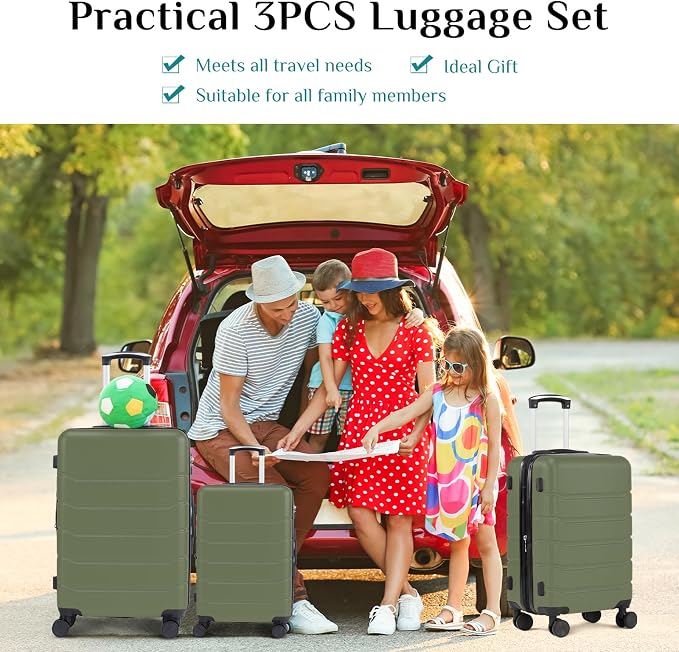 OLIXIS 28 Inch Luggage, Hardside Checked Suitcase with Spinner Wheels, Lightweight ABS Hard Shell Travel Luggage, TSA Approved Lock, Expandable Large Suitcase for Business & Travel–Olive Green - Image 9