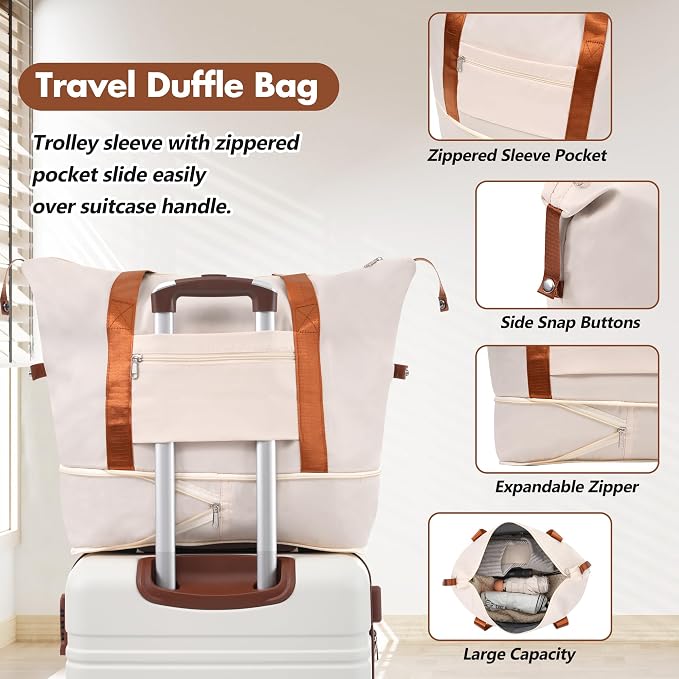 Merax 28 Inch Checked Luggage, Expandable Suitcase with Spinner Wheels, Hard Shell Vintage Luggage Set with TSA Lock(White) - Image 6