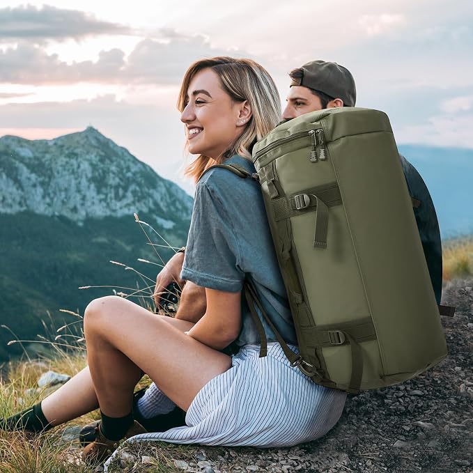 MIER Large Duffle Bag Backpack for Travel Camping Gym Sports, 45L/60L/90L | Water Resistant, Convertible Duffel, Detachable Backpack Straps, Shoe Compartment, Heavy-Duty Tarpaulin, 3 Sizes - Image 8