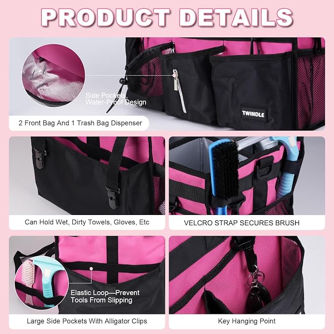 Extra-Large Wearable Cleaning Caddy With Detachable Divider,Cleaning Caddy For Cleaning Supplies Large Cleaning Supply Caddy With Adjustable Shoulder Strap & Waist Belt For Cleaners - Image 6
