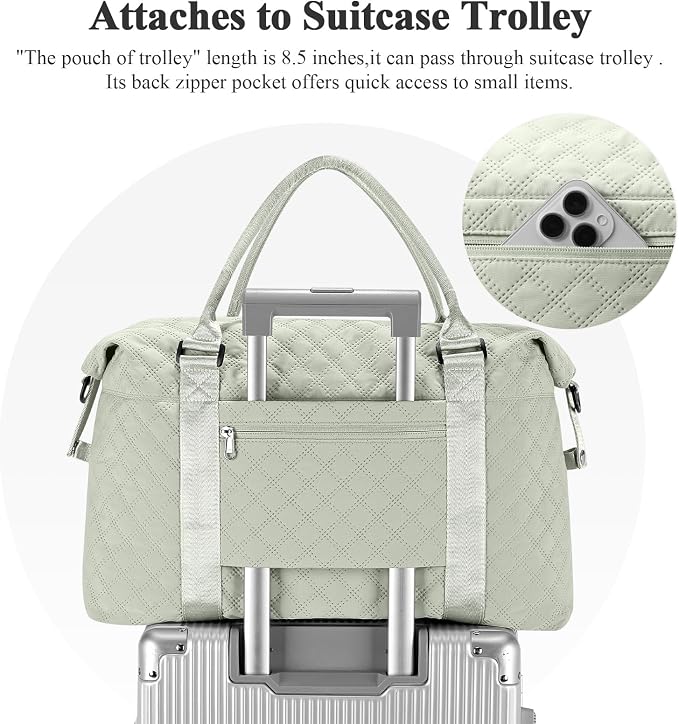 Travel Duffel Bag, Carry On Overnight Weekender Bags for Women | Travel Bag with Wet Pocket & Trolley Sleeve, For Spirit Airlines 18x14x8 Personal Item Bag - Image 5