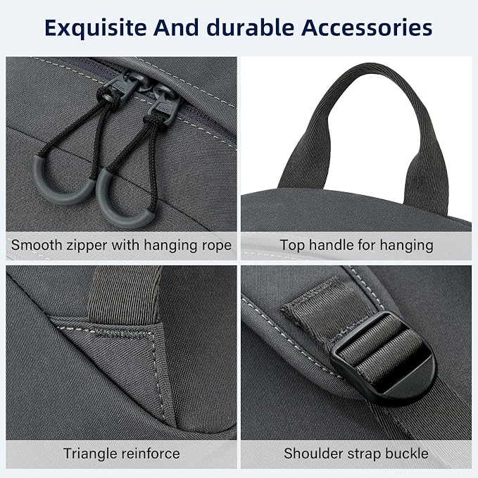 HanTrip Carry On Travel Backpack For Men Women, 13 Inch Small Mini Work Bag Personal Item Backpacks, Camping Back Pack Lightweight Hiking Daypack For Office Nurse Commuter (Dark Gray) - Image 4