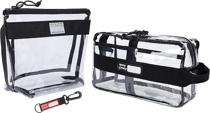 Rough Enough Clear Toiletry Bags for Traveling Toiletries Cosmetic Pouch Makeup Bags TSA Approved for Men and Women Travel by REROUGHENOUGH